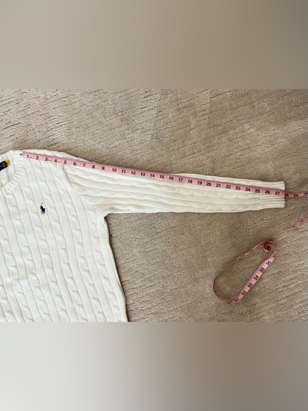 Ralph Lauren white Cable-Knit Crewneck Sweater - Picture 8 of 10